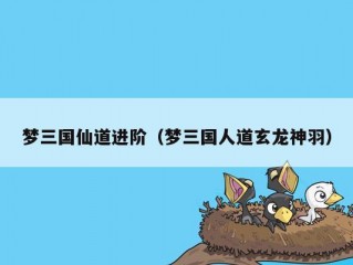 梦三国仙道进阶（梦三国人道玄龙神羽）