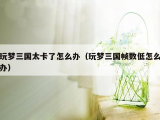 玩梦三国太卡了怎么办（玩梦三国帧数低怎么办）