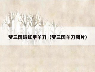 梦三国破红甲羊刀（梦三国羊刀图片）