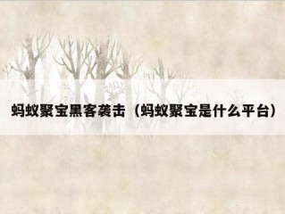 蚂蚁聚宝黑客袭击（蚂蚁聚宝是什么平台）