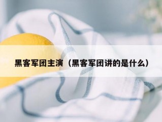 黑客军团主演（黑客军团讲的是什么）