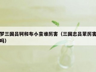 梦三国吕轲和布小蛮谁厉害（三国志吕蒙厉害吗）