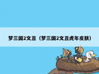 梦三国2文丑（梦三国2文丑虎年皮肤）