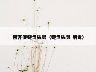 黑客使键盘失灵（键盘失灵 病毒）