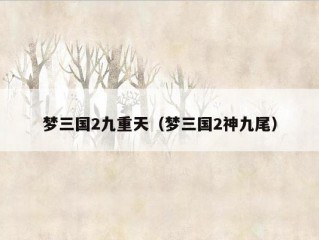 梦三国2九重天（梦三国2神九尾）